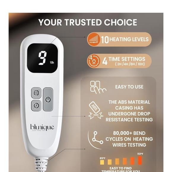 50x60 Pink and White Plush Heated Blanket - Picture 4 of 5